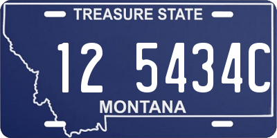 MT license plate 125434C