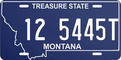 MT license plate 125445T