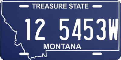 MT license plate 125453W