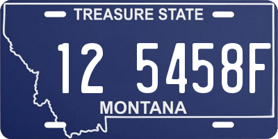 MT license plate 125458F