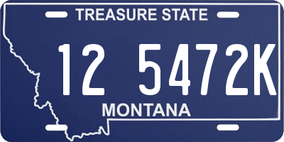 MT license plate 125472K