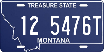 MT license plate 125476T