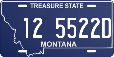 MT license plate 125522D