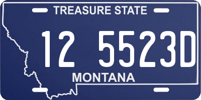 MT license plate 125523D