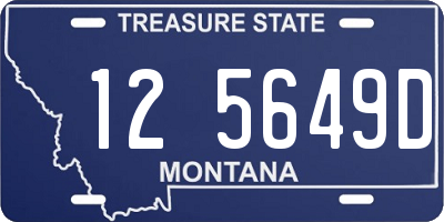 MT license plate 125649D