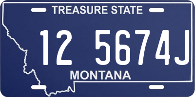 MT license plate 125674J