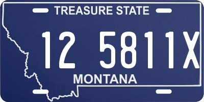 MT license plate 125811X