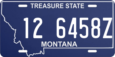 MT license plate 126458Z