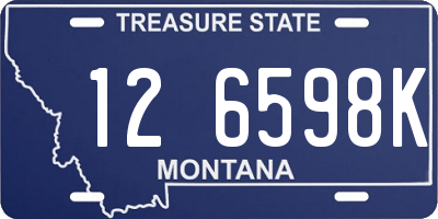 MT license plate 126598K