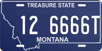 MT license plate 126666T