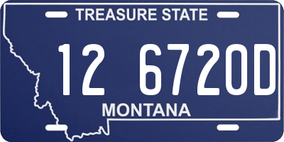 MT license plate 126720D
