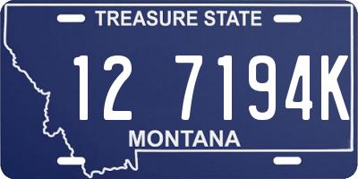 MT license plate 127194K