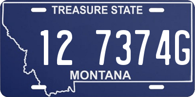MT license plate 127374G