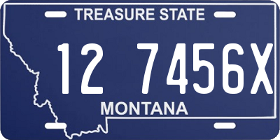 MT license plate 127456X