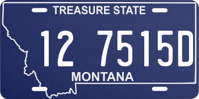 MT license plate 127515D