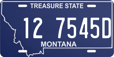 MT license plate 127545D