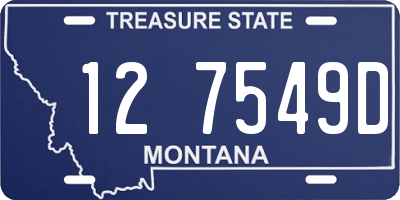 MT license plate 127549D