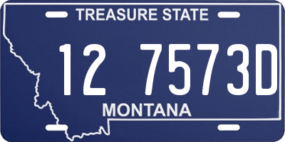 MT license plate 127573D