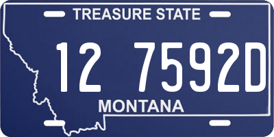 MT license plate 127592D