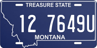 MT license plate 127649U