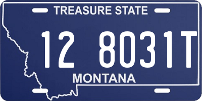 MT license plate 128031T