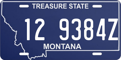 MT license plate 129384Z