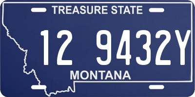 MT license plate 129432Y