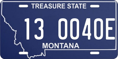 MT license plate 130040E