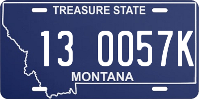 MT license plate 130057K