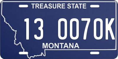 MT license plate 130070K