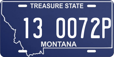 MT license plate 130072P