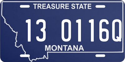 MT license plate 130116Q