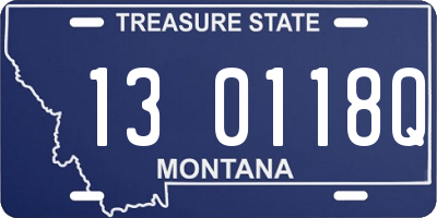 MT license plate 130118Q