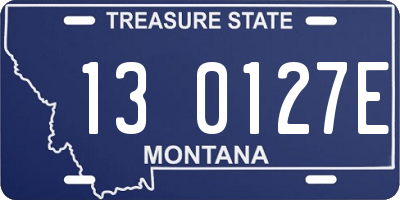 MT license plate 130127E