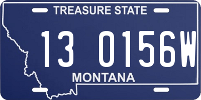 MT license plate 130156W