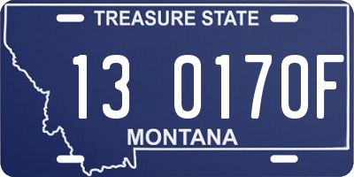 MT license plate 130170F