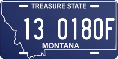 MT license plate 130180F
