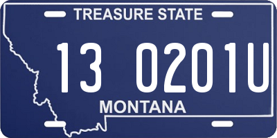 MT license plate 130201U