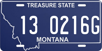 MT license plate 130216G