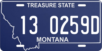 MT license plate 130259D