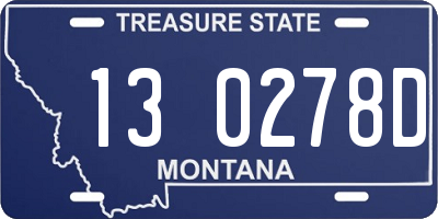 MT license plate 130278D