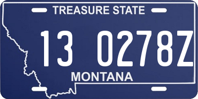 MT license plate 130278Z