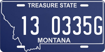 MT license plate 130335G