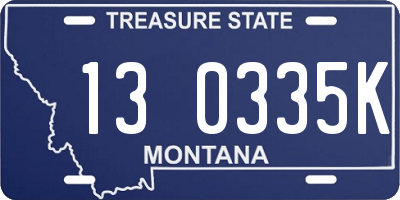 MT license plate 130335K