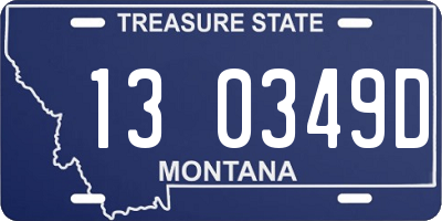 MT license plate 130349D