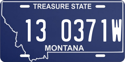 MT license plate 130371W