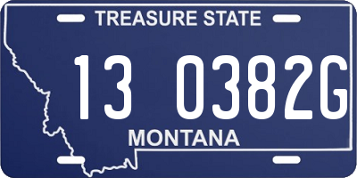 MT license plate 130382G