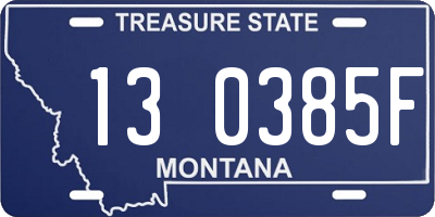 MT license plate 130385F