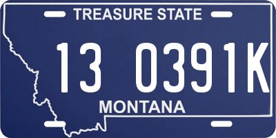 MT license plate 130391K