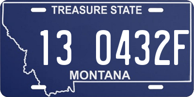 MT license plate 130432F